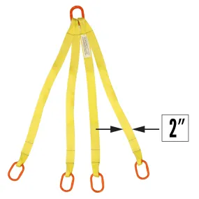 2"x20' (2 ply) Quad Leg Nylon Sling w/ Master Link Both Ends