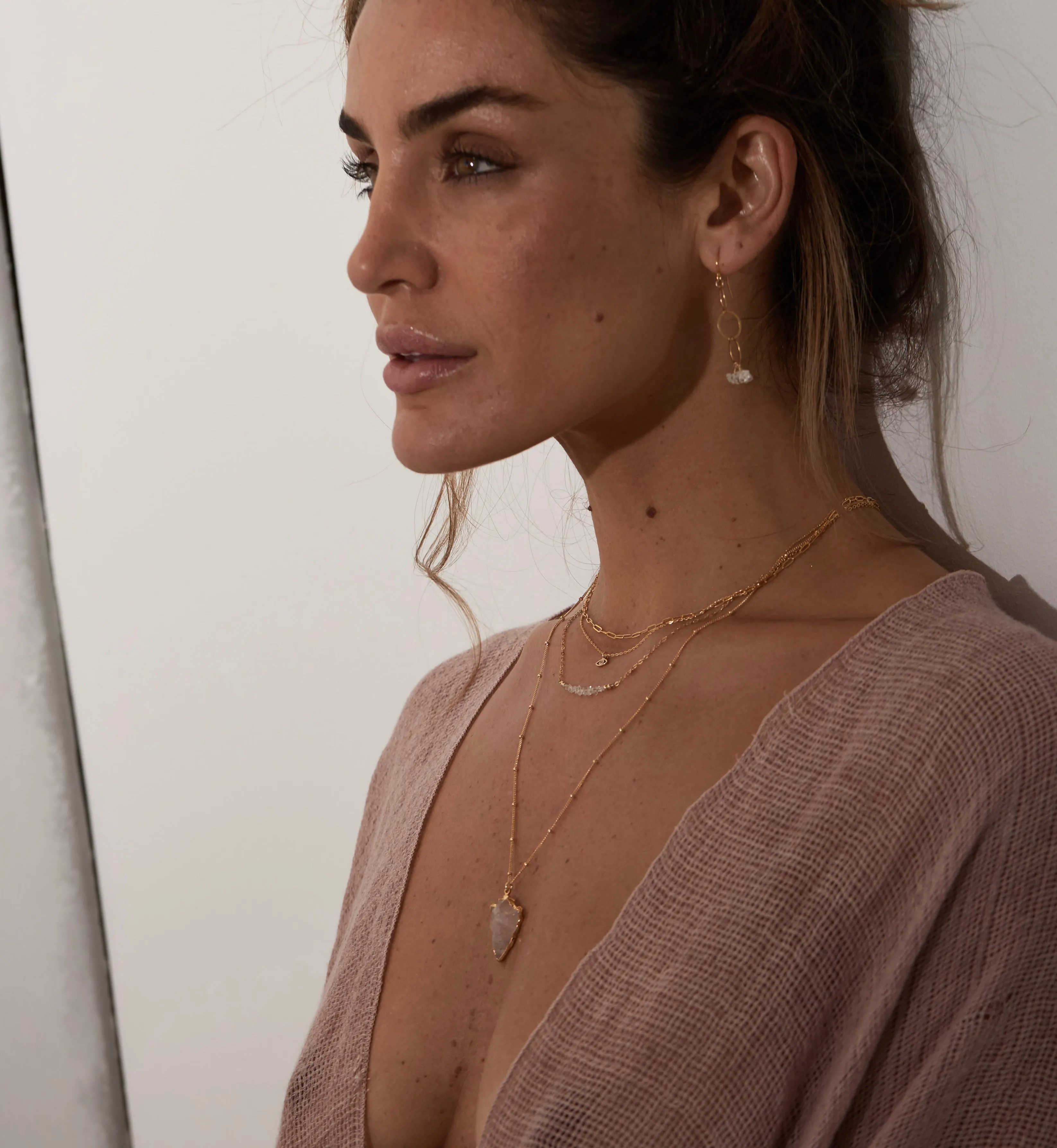 Amor Necklace ~ Rose Quartz
