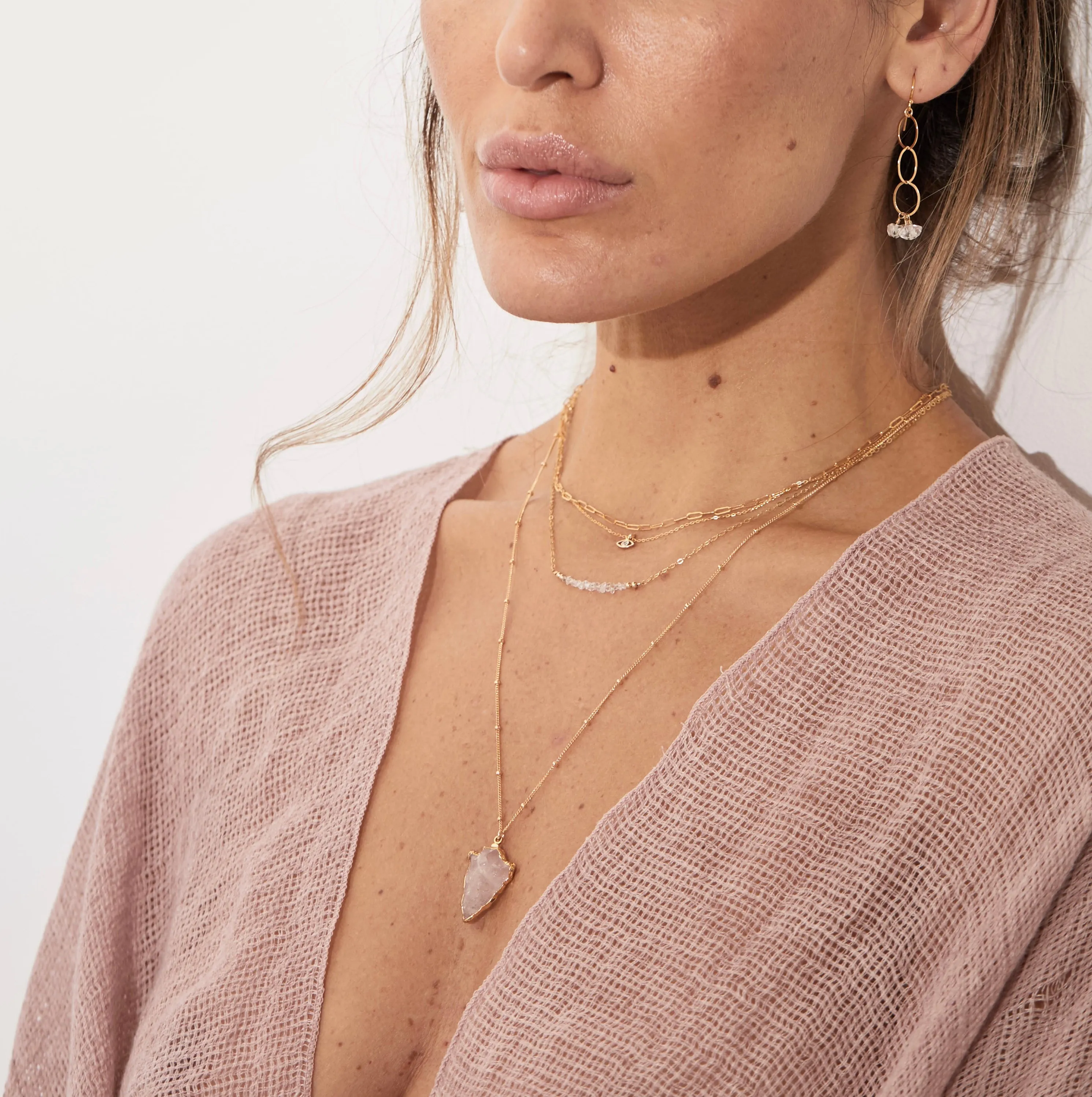 Amor Necklace ~ Rose Quartz