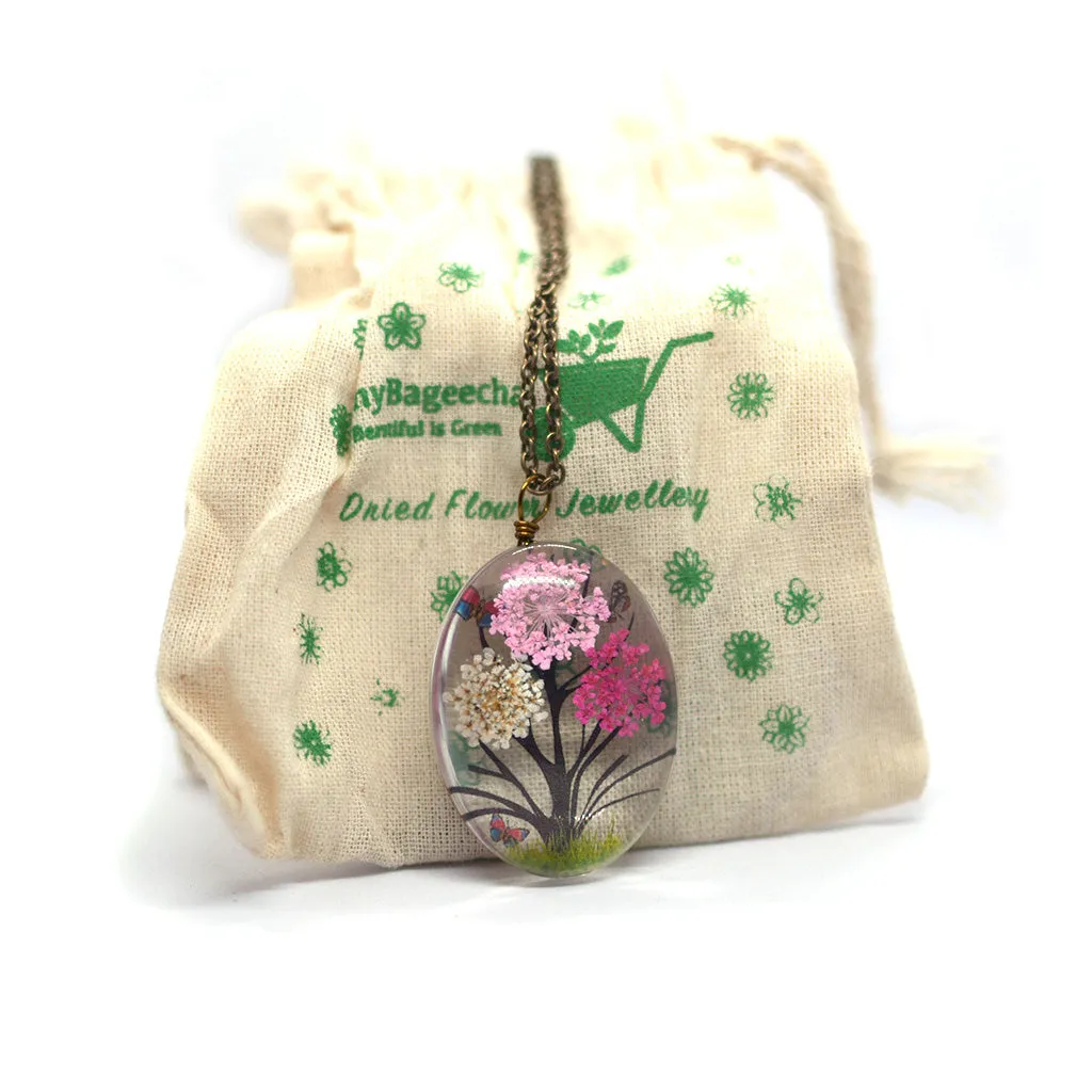 Blushing Meadows Real Dried Flower Necklace