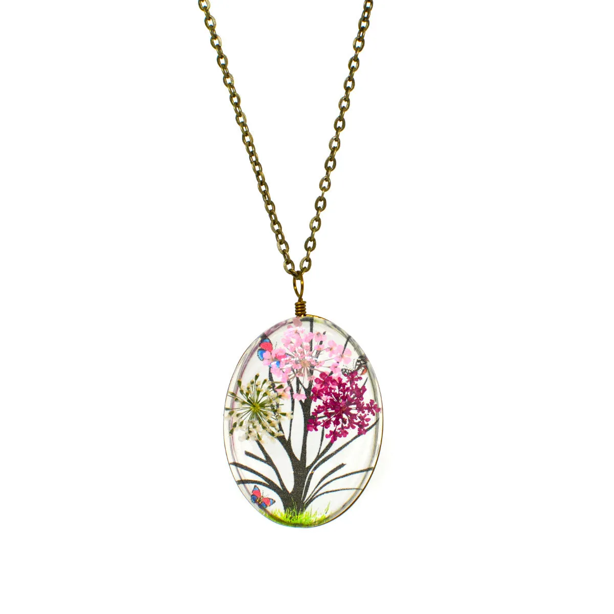 Blushing Meadows Real Dried Flower Necklace