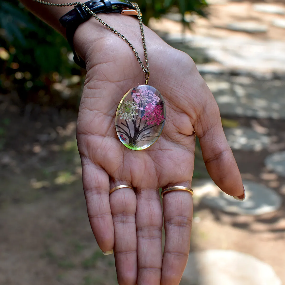 Blushing Meadows Real Dried Flower Necklace