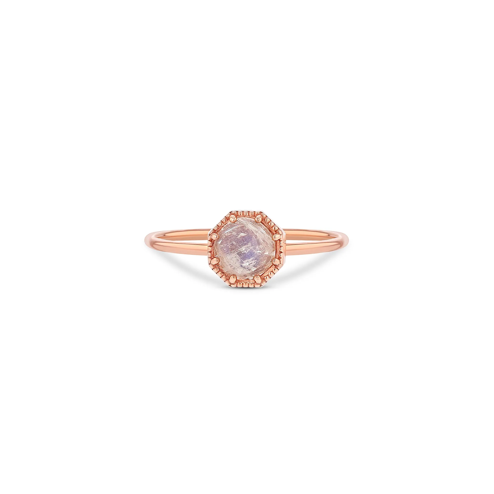 Crown Bezel Moonstone Ring