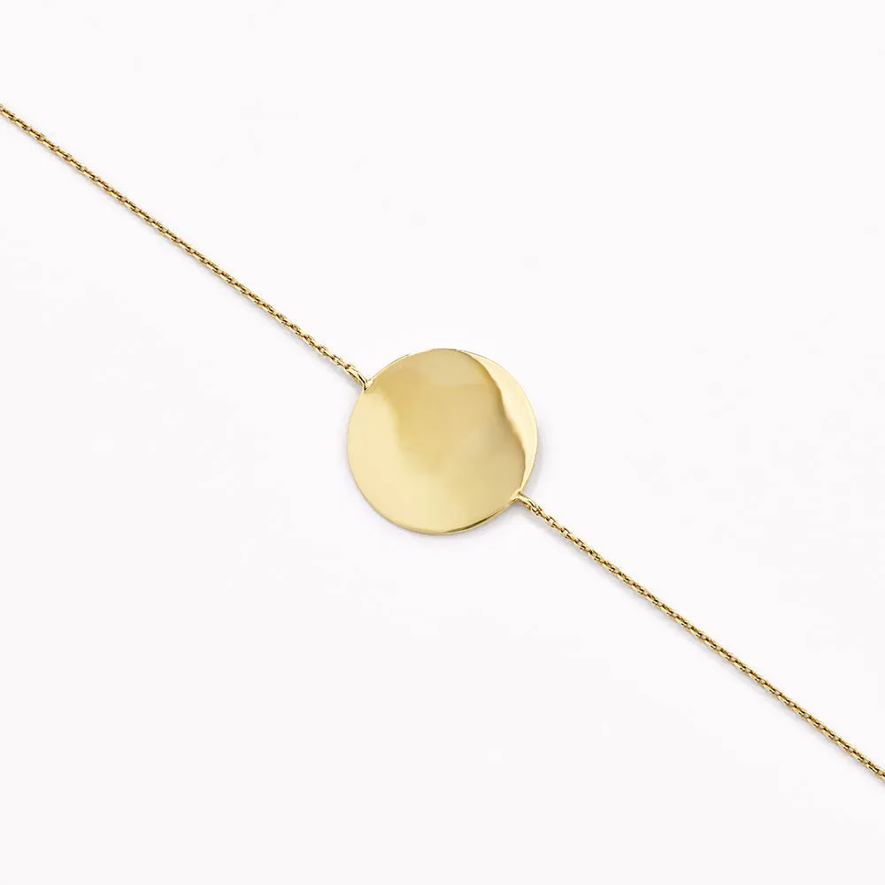 Engravable Disc Bracelet in 10k Gold