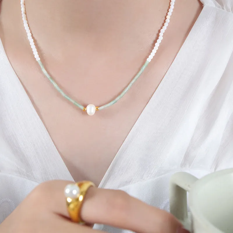 Freshwater Pearl Natural Stone Beaded Necklaces