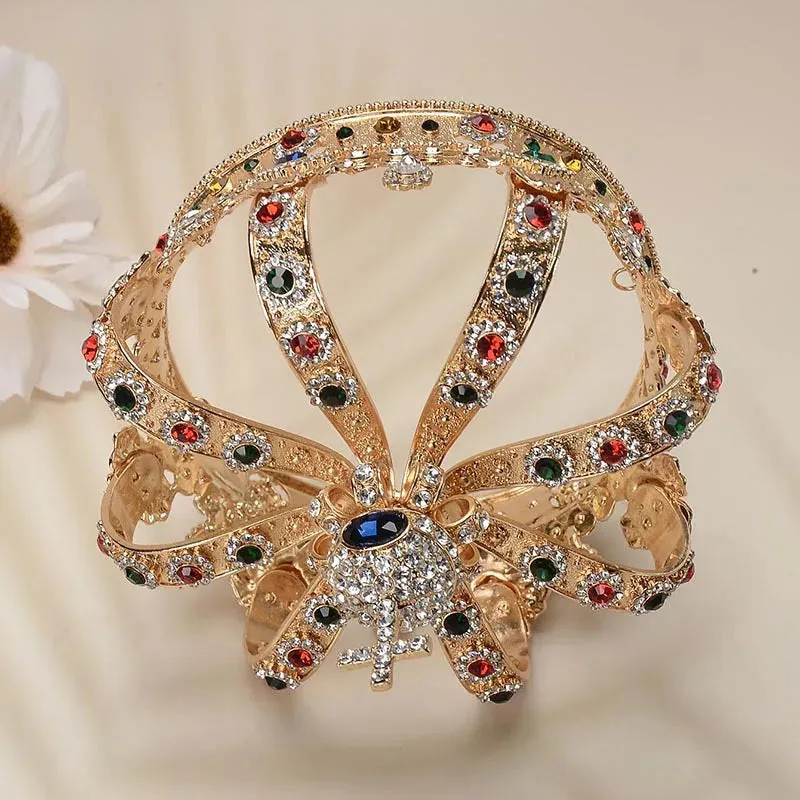 King's Court Vintage Metal Alloy Men's Full Round Party Crown