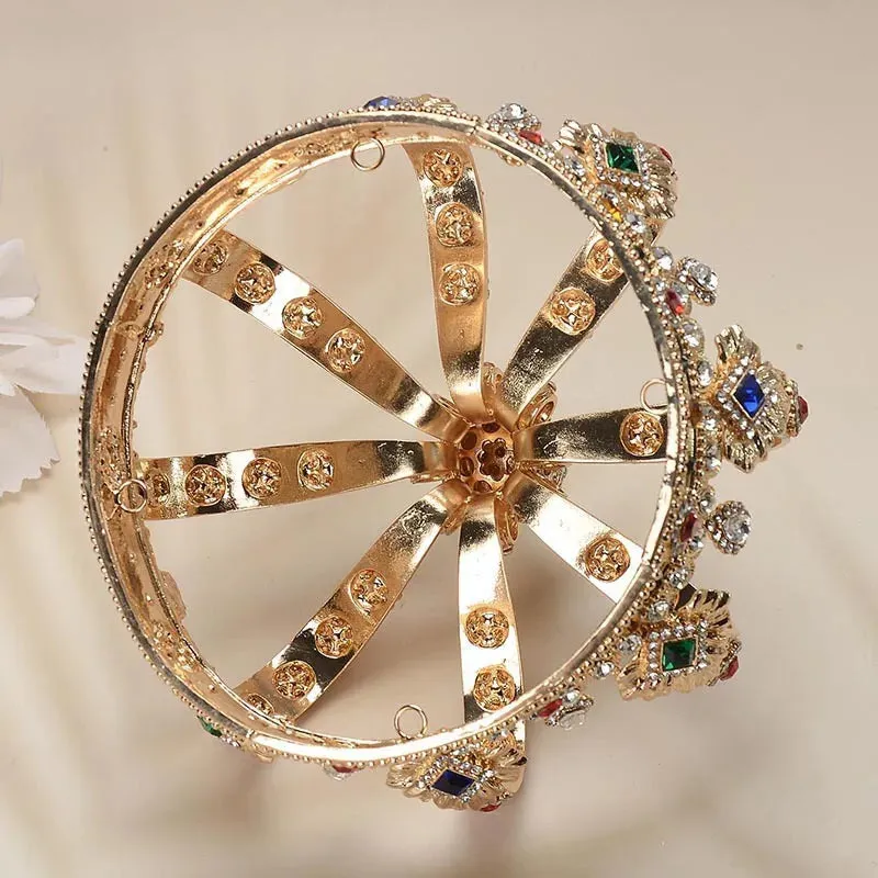 King's Court Vintage Metal Alloy Men's Full Round Party Crown