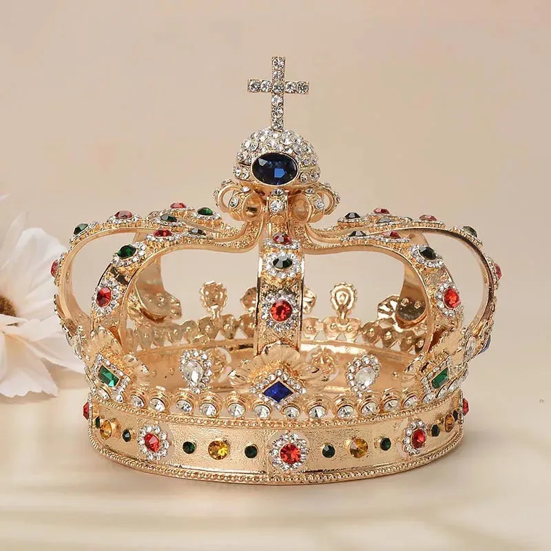 King's Court Vintage Metal Alloy Men's Full Round Party Crown