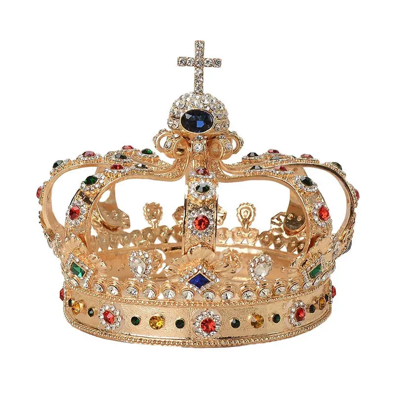 King's Court Vintage Metal Alloy Men's Full Round Party Crown