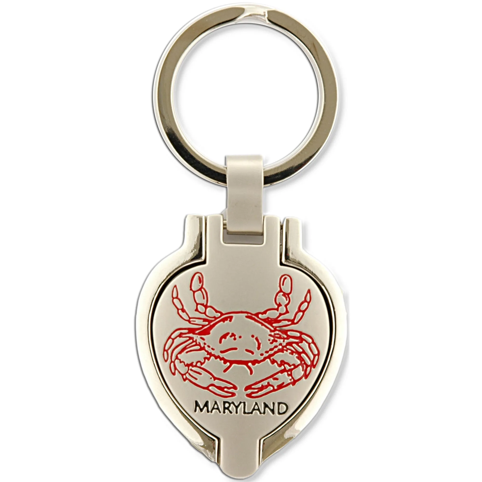 KRMD11 Key Ring Pewter Locket Maryland Crab