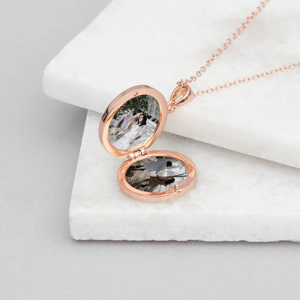 Personalised Oval Photo Locket Pendant Necklace