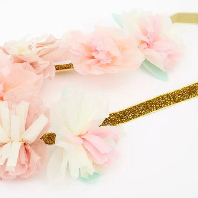 Pink Blossom Crowns Pack of 6