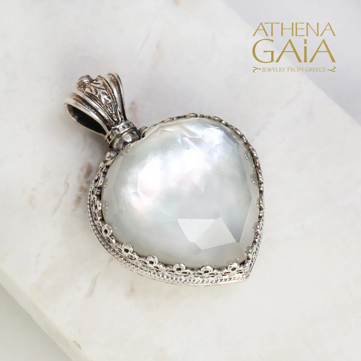 Pop Rocks Crown Bezel Heart Pendant