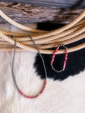 Red Navajo Pearl Gemstone Necklace