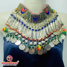 Vintage Multicolor Handmade Afghan Choker Necklace